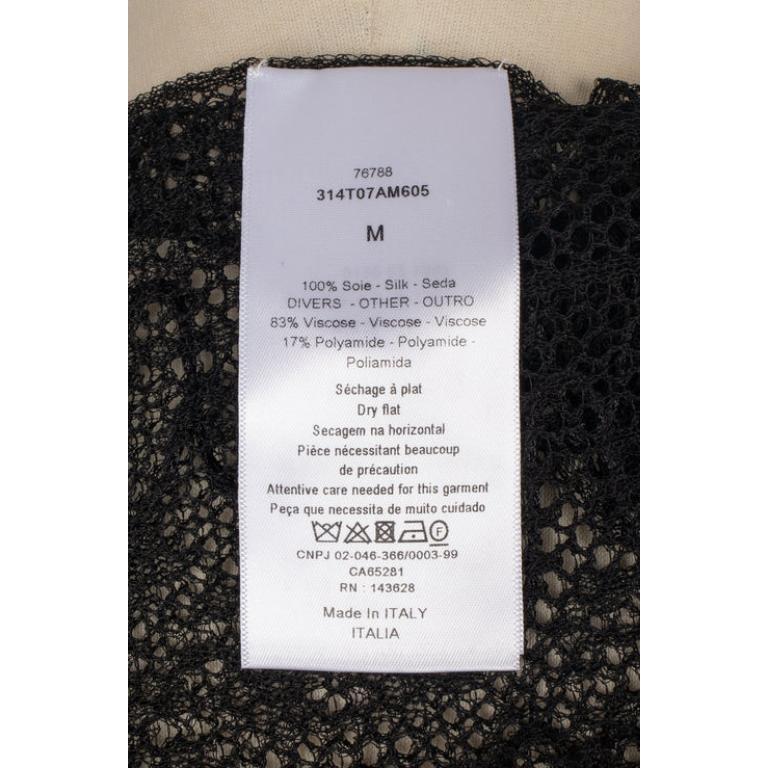 Christian Dior Black Crocheted Silk Hemstitched Top, 2025 9