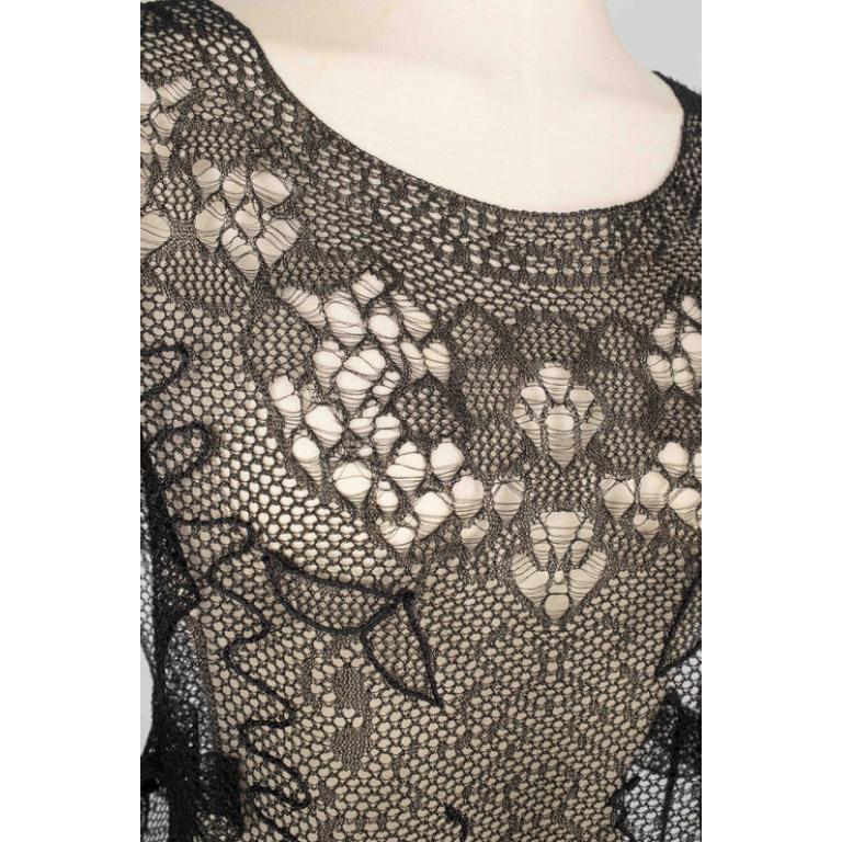 Christian Dior Black Crocheted Silk Hemstitched Top, 2025 3