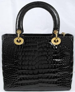 CHRISTIAN DIOR Black Crocodile Bag