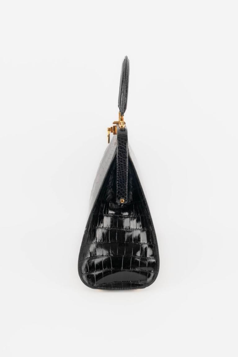Women's Christian Dior Black Crocodile 'Doctor' Bag For Sale