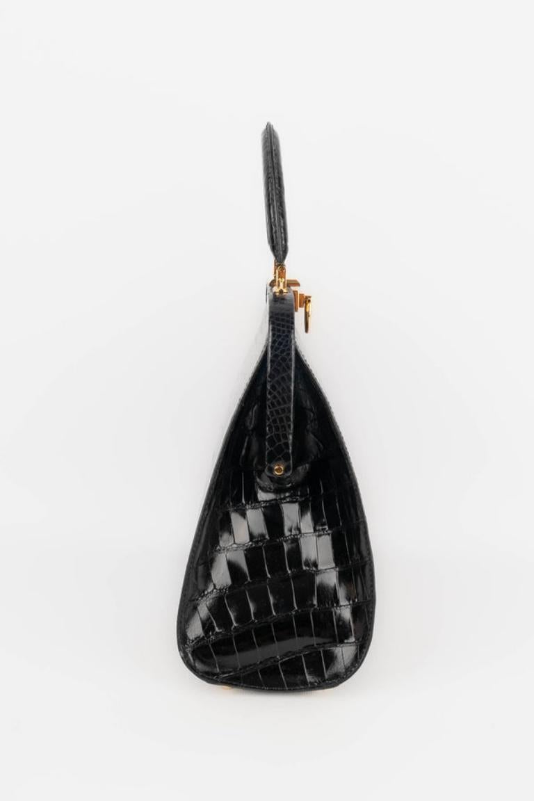 Christian Dior Black Crocodile 'Doctor' Bag For Sale 2