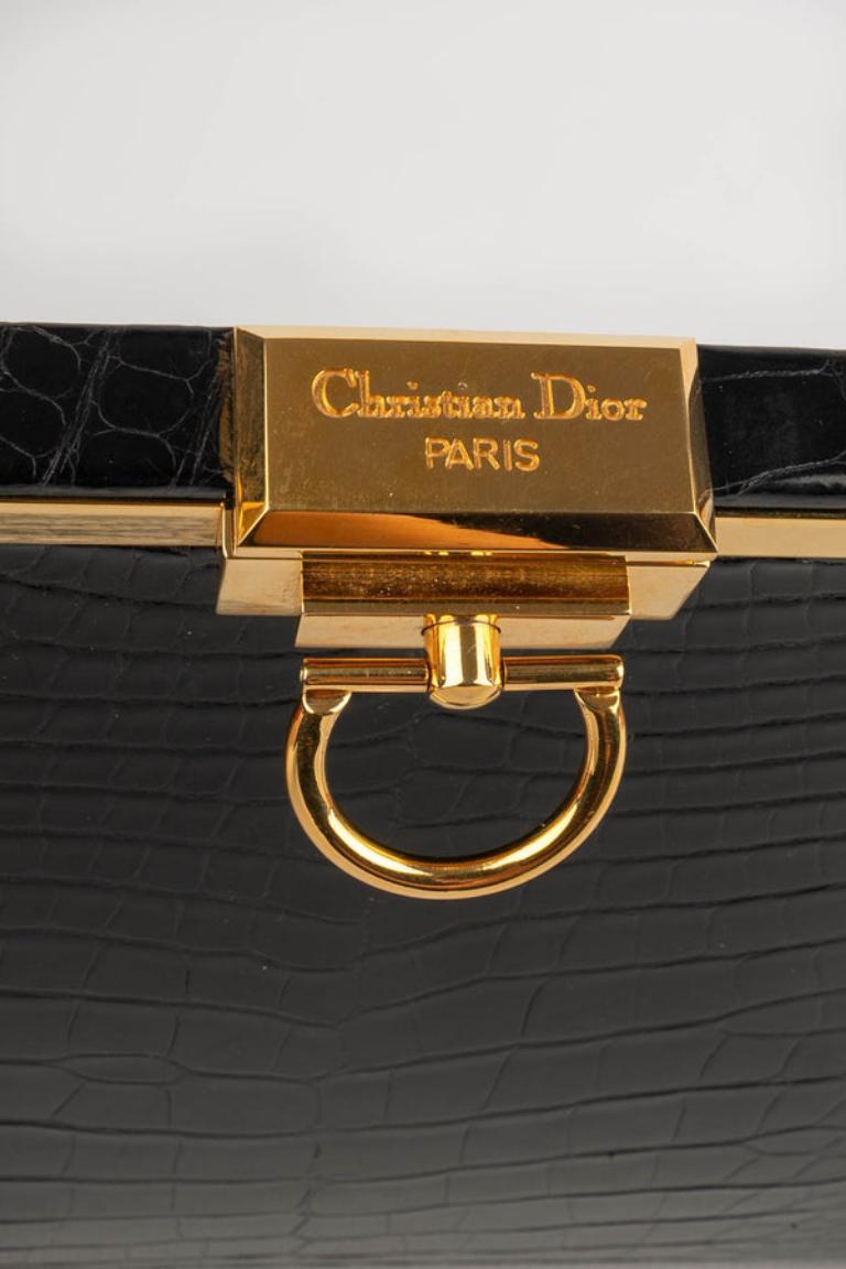 Christian Dior Black Crocodile 'Doctor' Bag For Sale 4