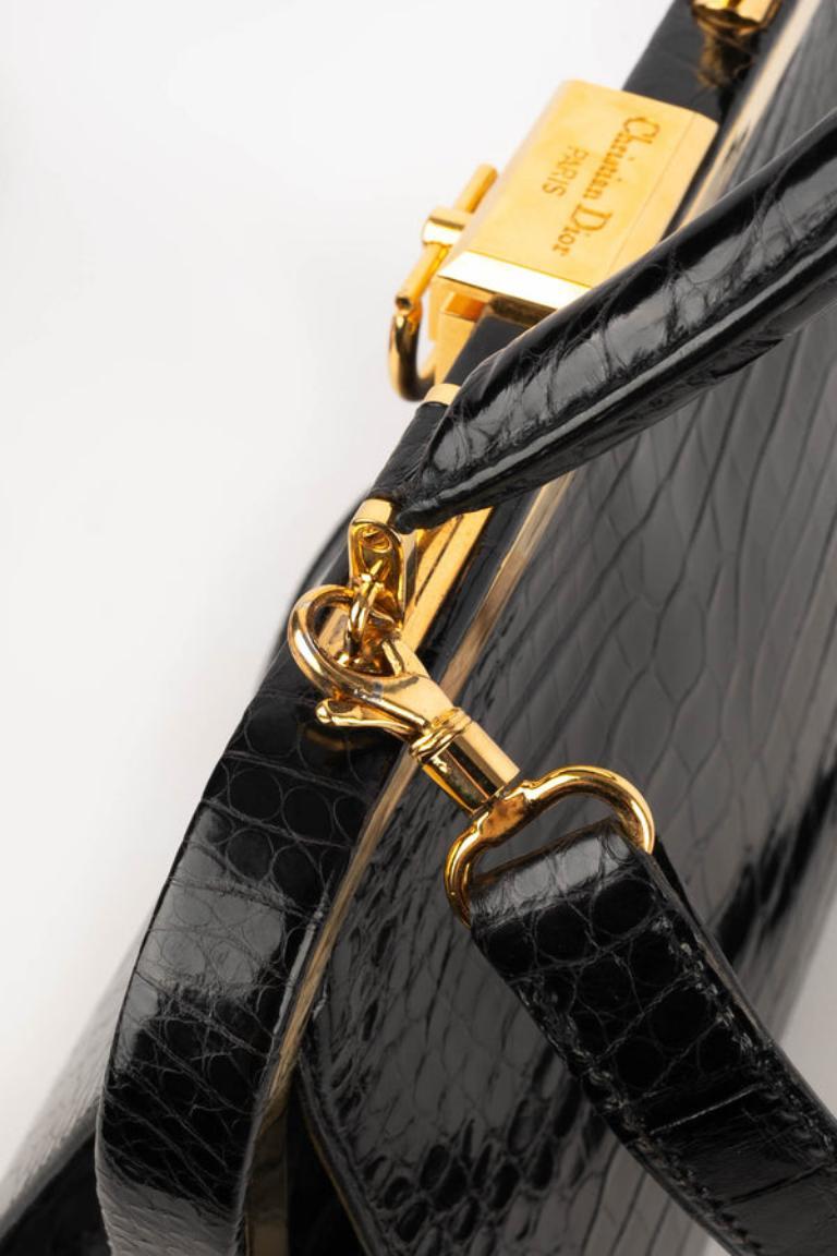 Christian Dior Black Crocodile 'Doctor' Bag For Sale 5