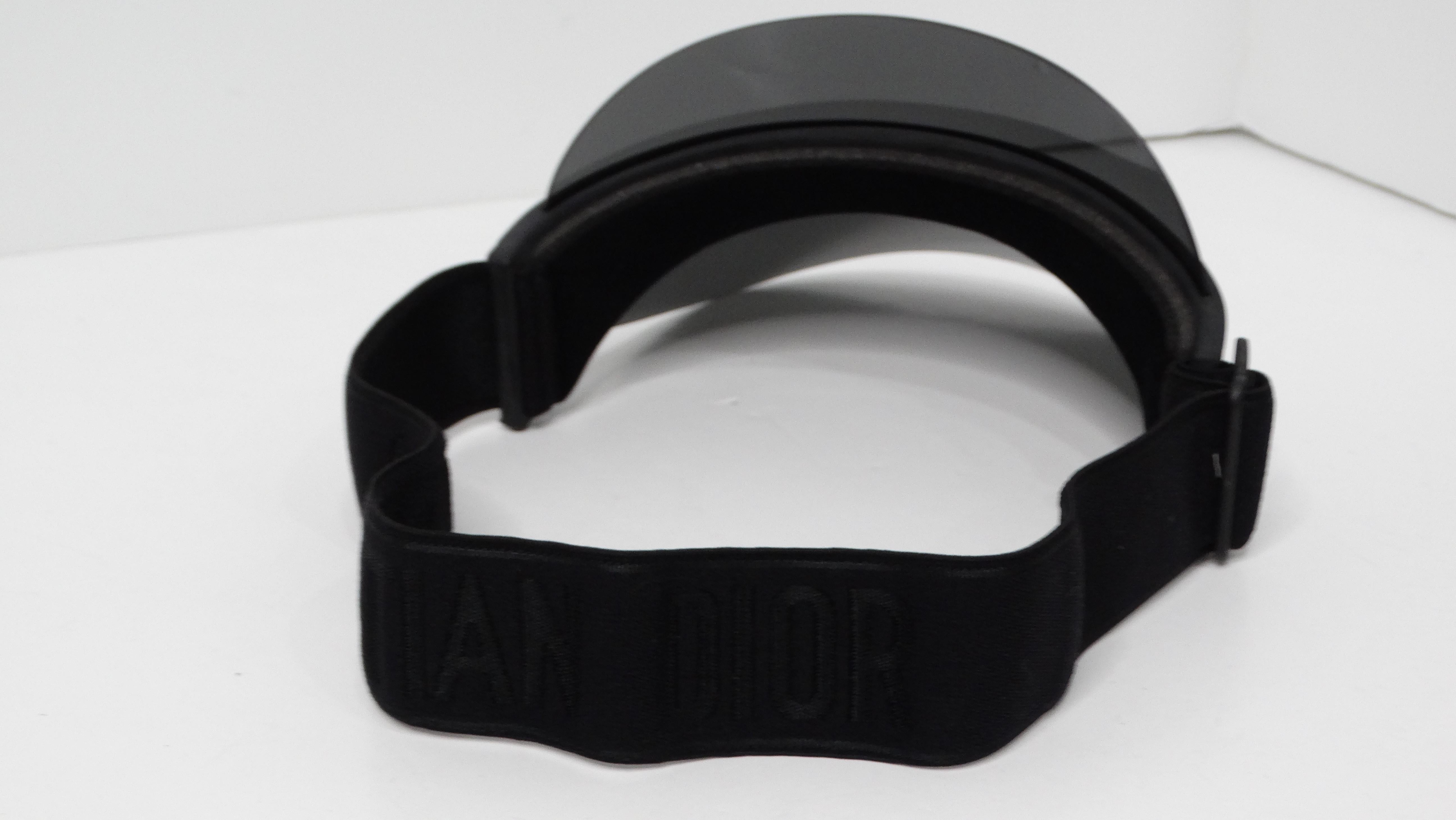 Christian Dior Black DiorClub V1U Mirrored Sun Visor For Sale 1