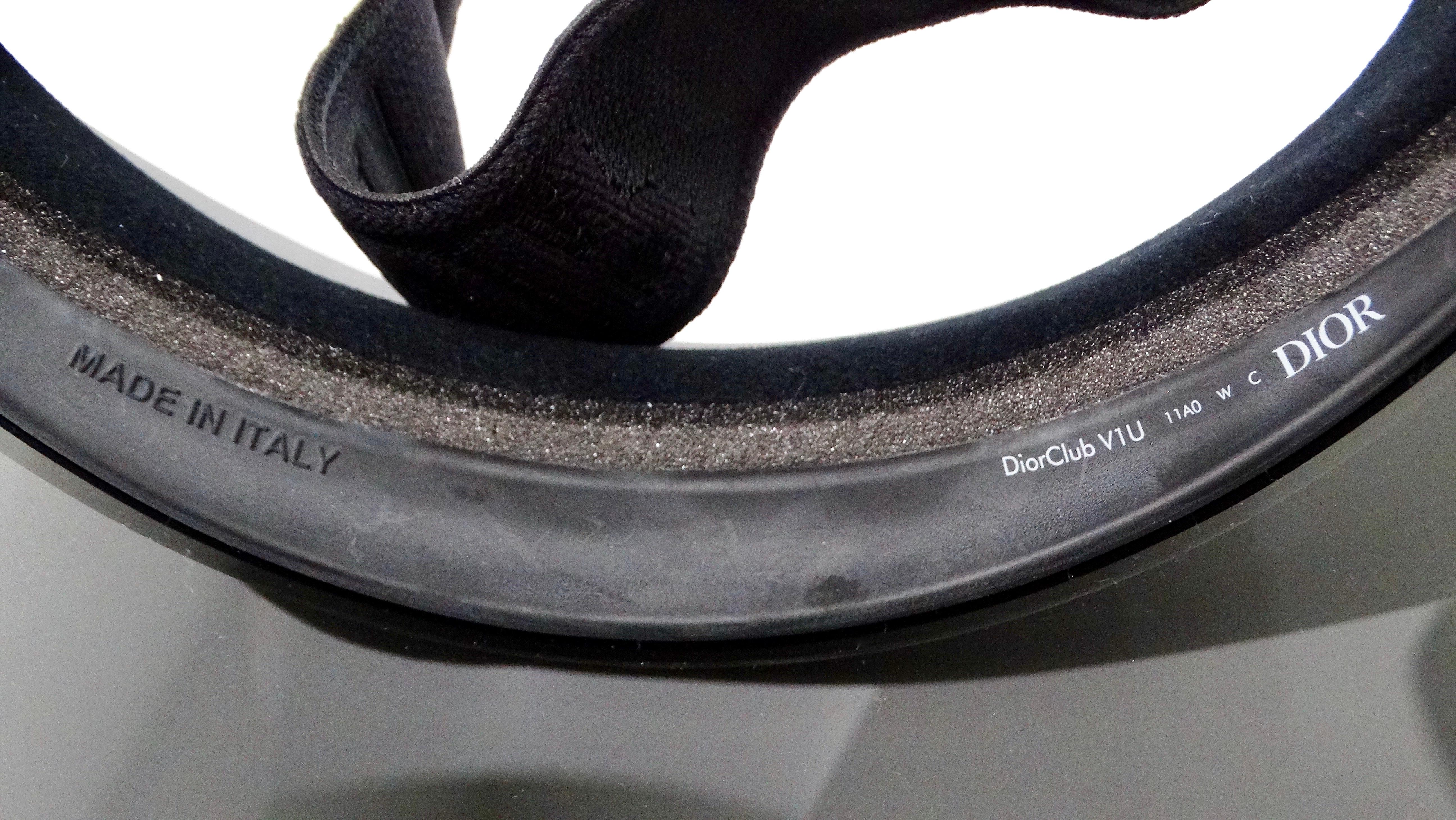 Christian Dior Black DiorClub V1U Mirrored Sun Visor For Sale 3