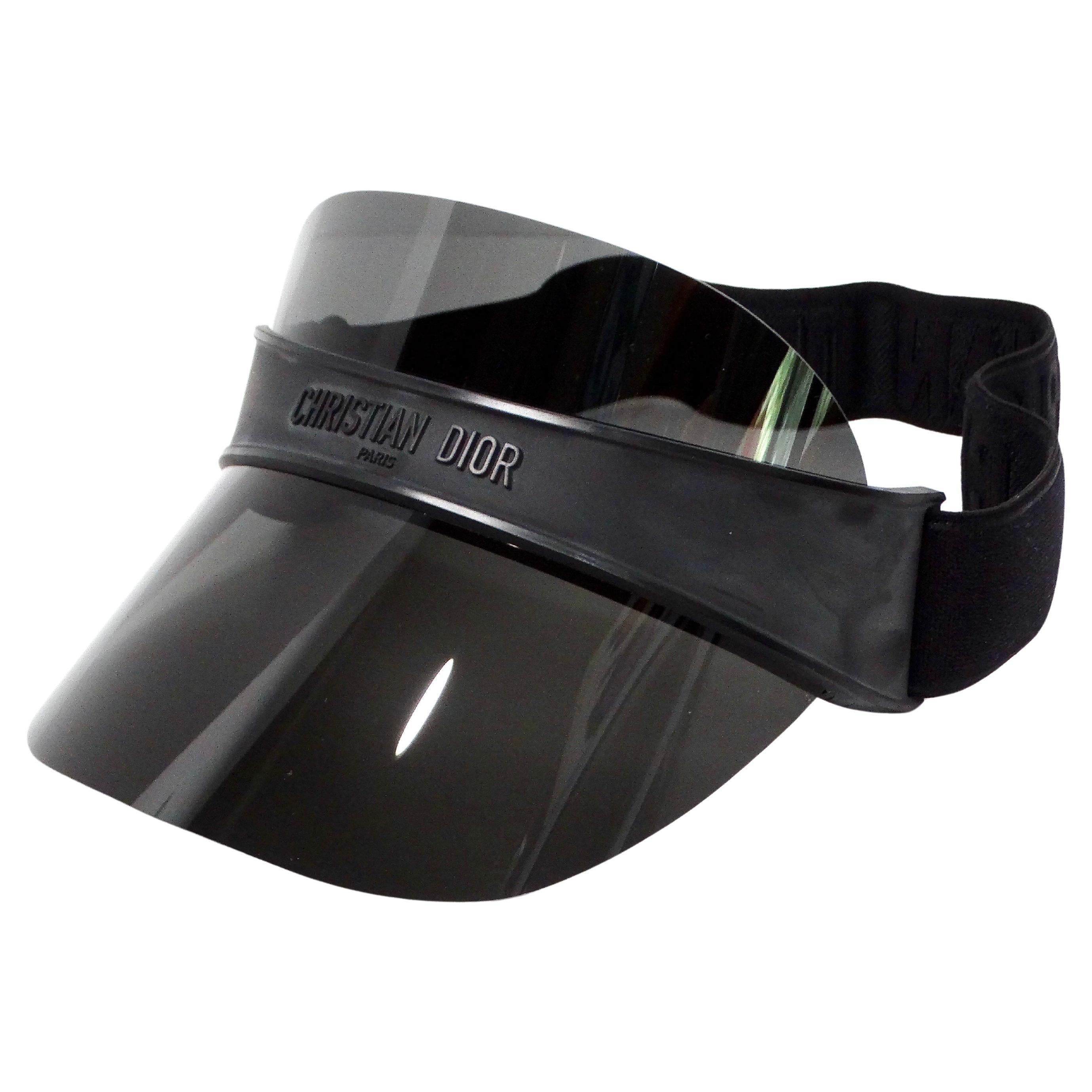 Christian Dior Black DiorClub V1U Mirrored Sun Visor For Sale