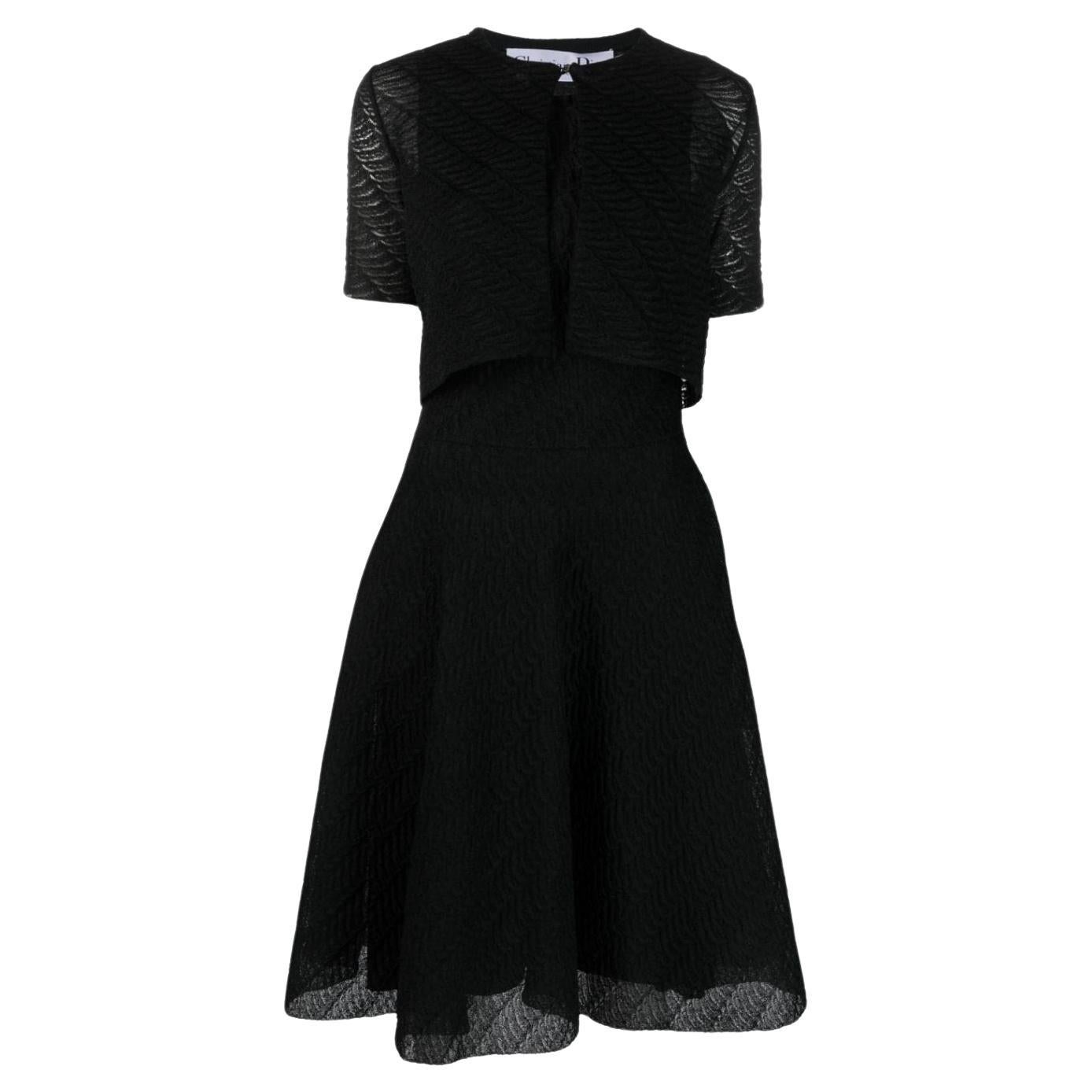 Ensemble robe noire et boléro de Christian Dior en vente