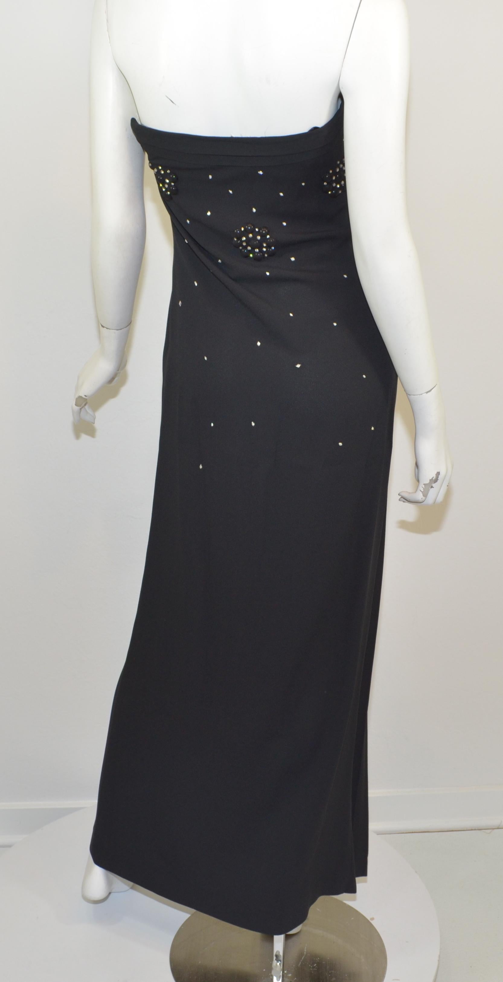 Christian Dior Black Embellished Strapless Dress 1