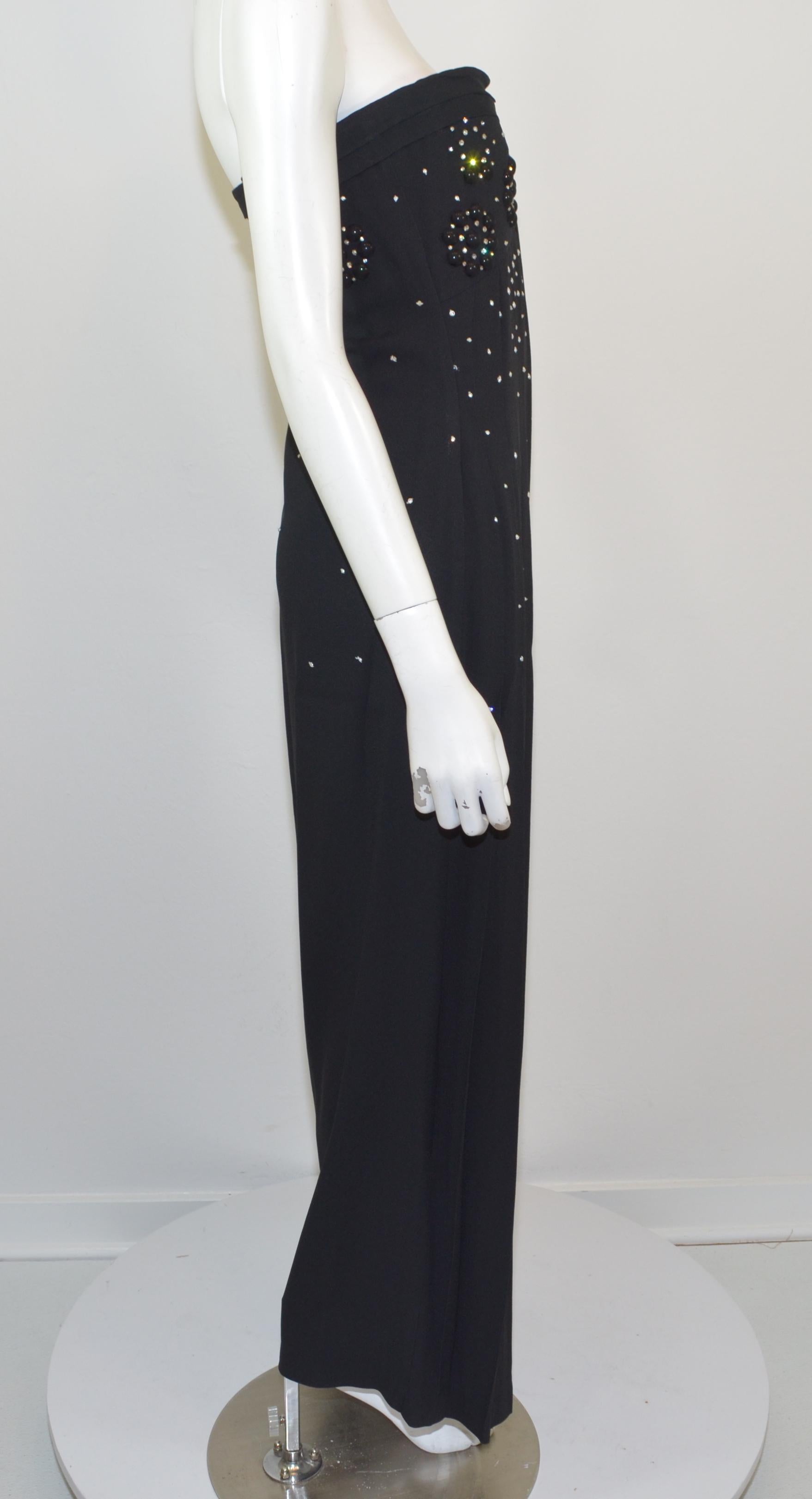 Christian Dior Black Embellished Strapless Dress 2