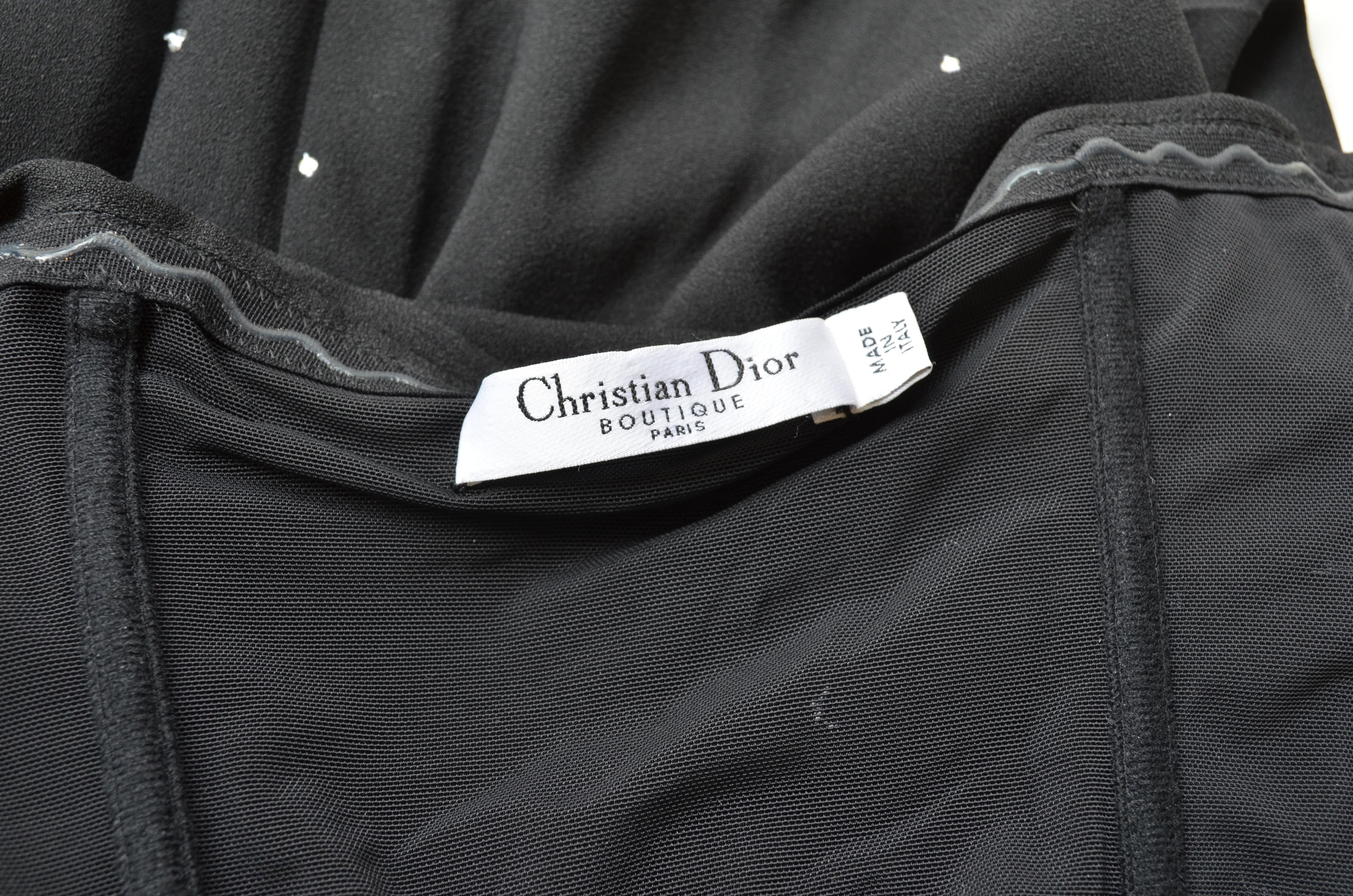 Christian Dior Black Embellished Strapless Dress 3