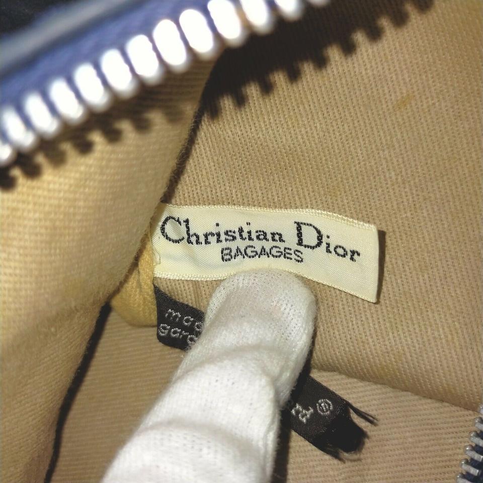 Women's Christian Dior Black Embossed Suede Monogram Trotter Boston Bag  862031