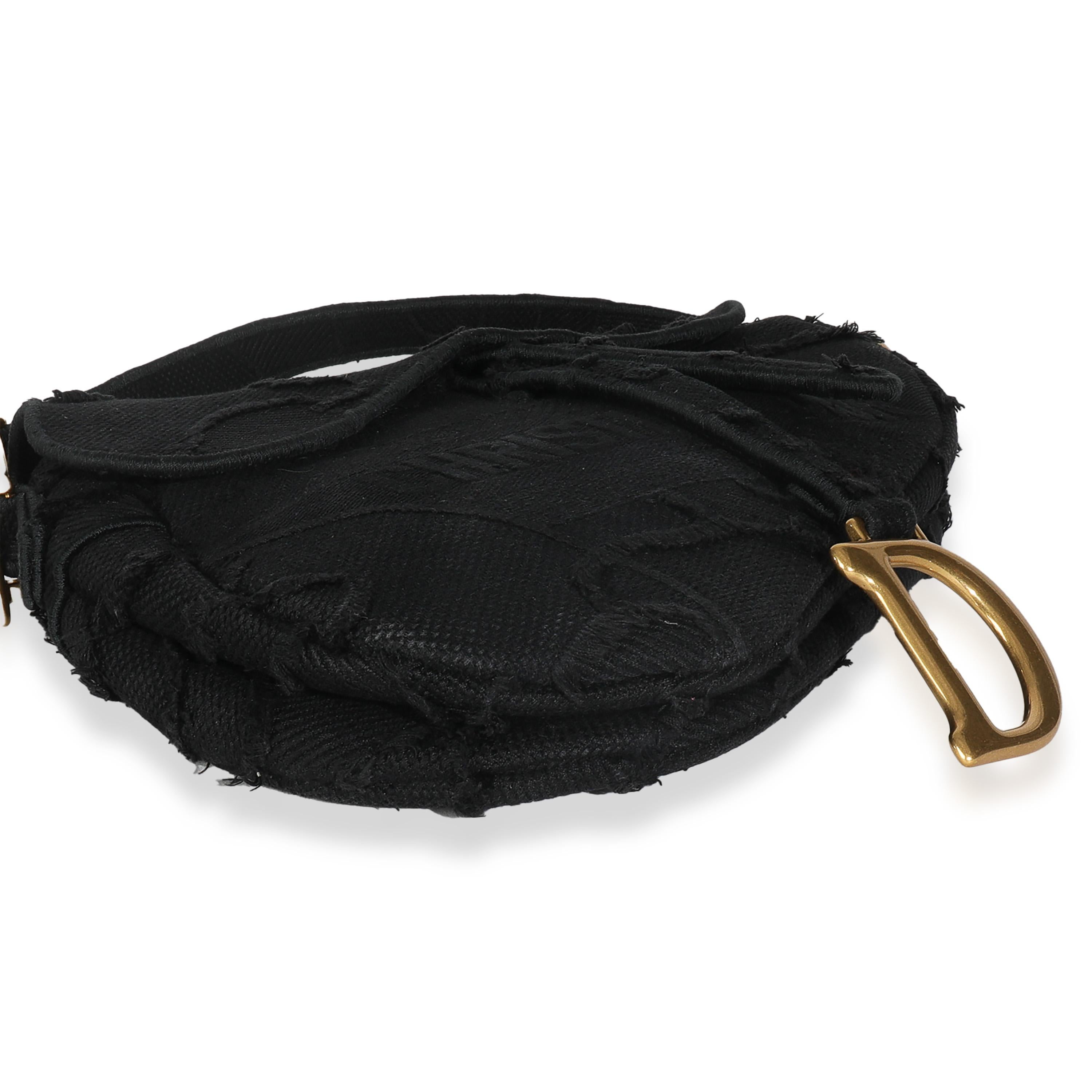 Christian Dior - Sacoche moyenne en toile de camouflage brodée - noir Unisexe en vente