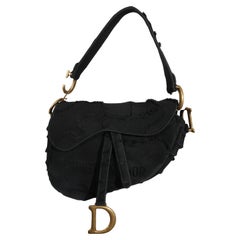 Christian Dior - Sacoche moyenne en toile de camouflage brodée - noir