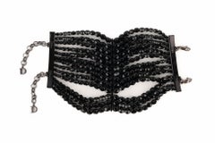 Christian Dior Schwarz emailliertes Armband 'Massaï'