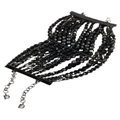 Christian Dior Pulsera Esmaltada Negra 'Massaï