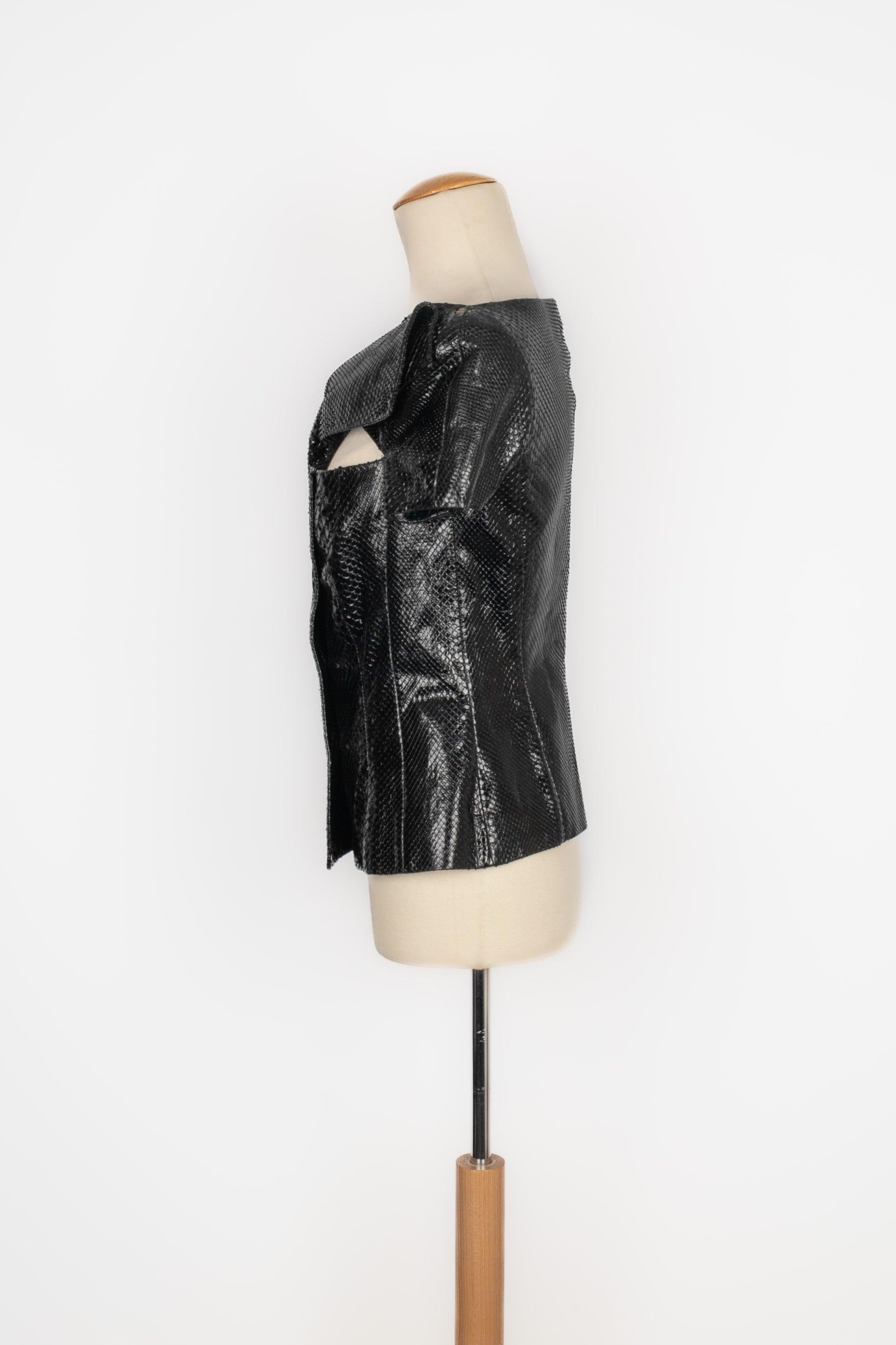 Christian Dior Top de piel exótica negra, 2010 Negro en venta