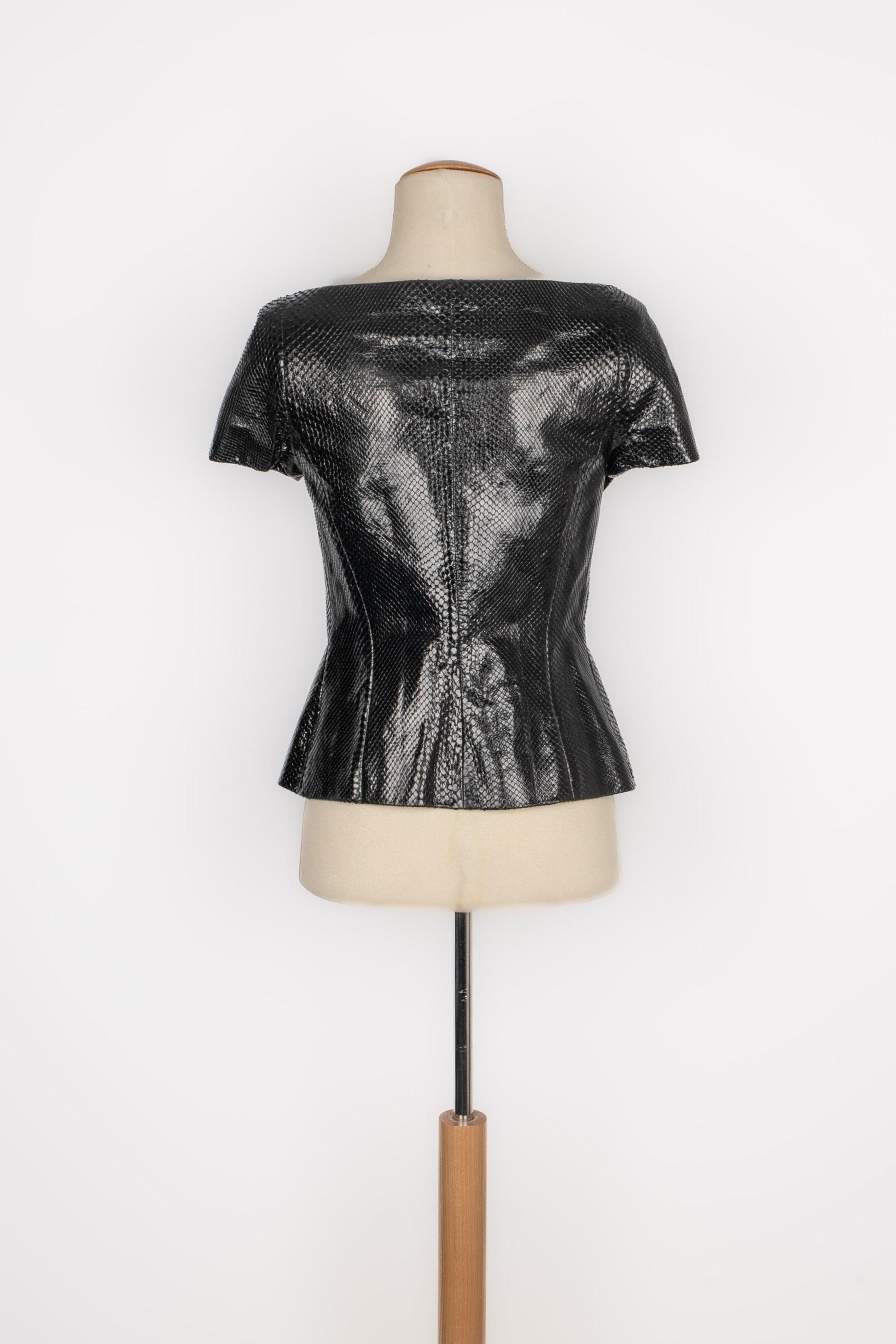 Christian Dior Top de piel exótica negra, 2010 en Excelente estado para la venta en SAINT-OUEN-SUR-SEINE, FR