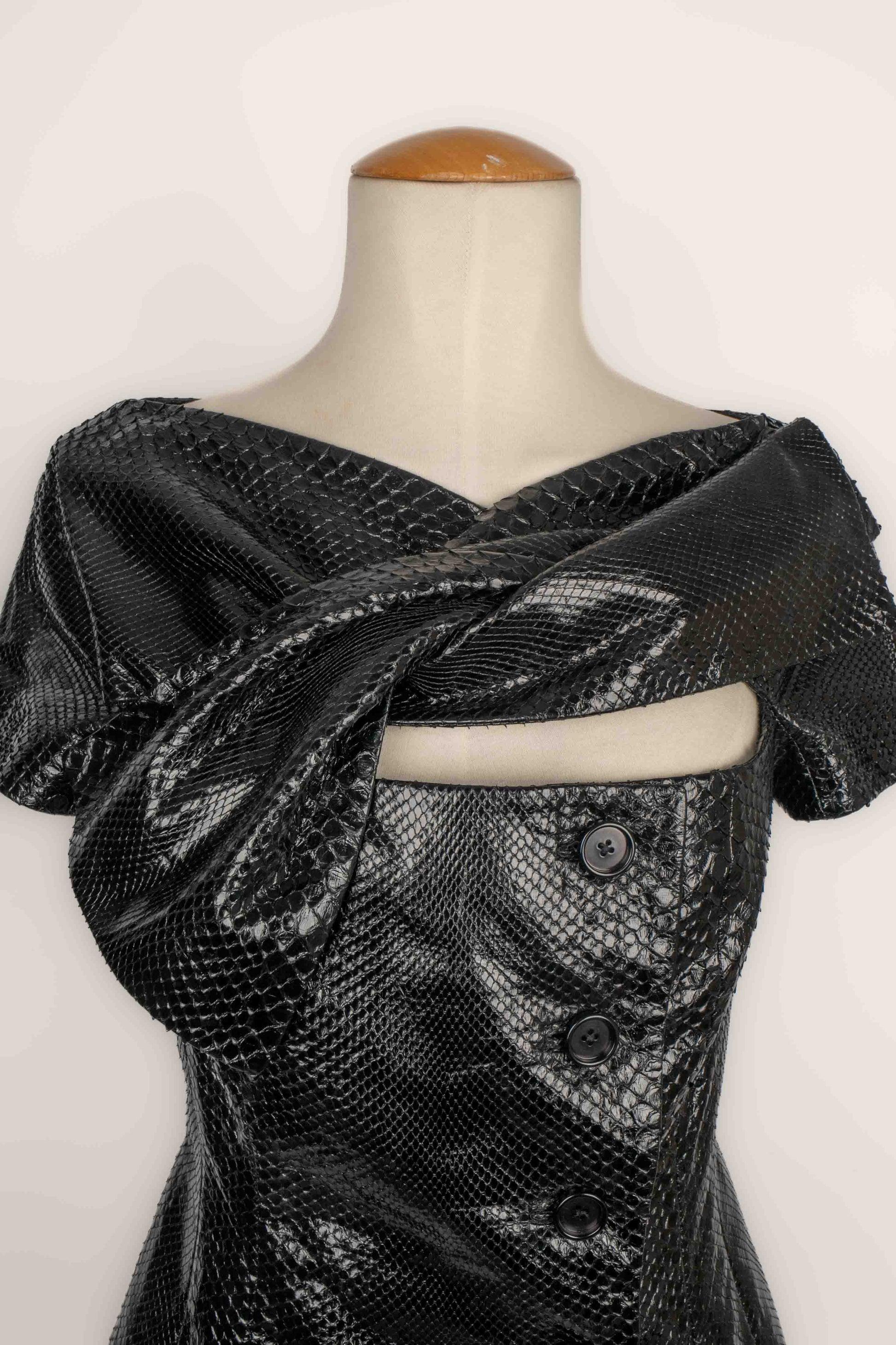 Christian Dior Top de piel exótica negra, 2010 en venta 1