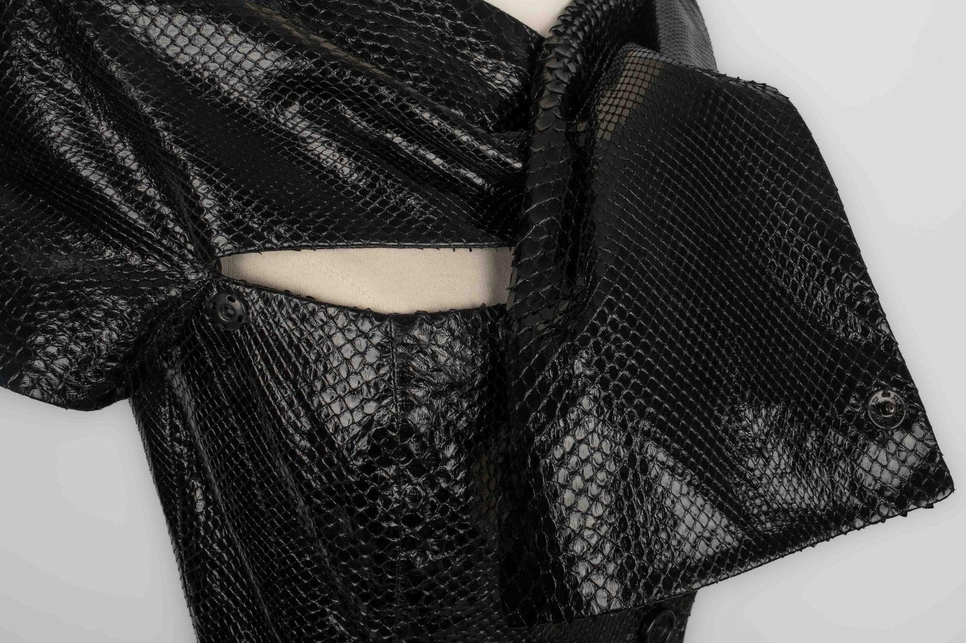 Christian Dior Top de piel exótica negra, 2010 en venta 3