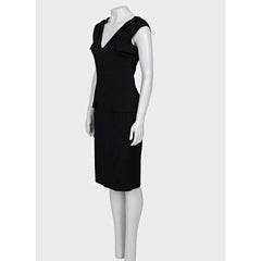 Christian Dior Black Fitted Wool Dress Sz.36/S