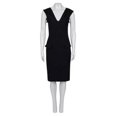 Christian Dior Black Fitted Wool Dress Sz.36/S