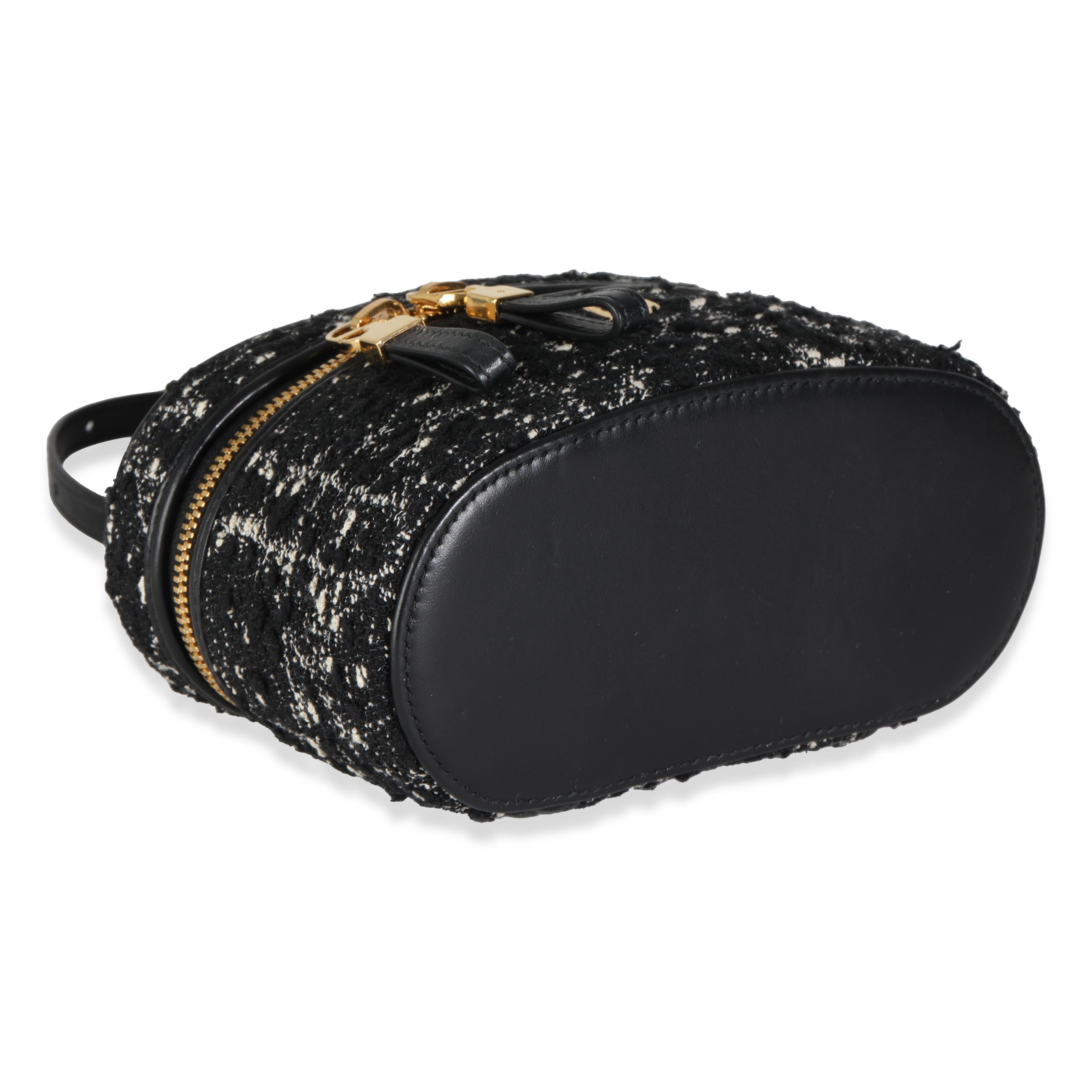 Christian Dior Black Gold Tweed Mini Caro Vanity 1