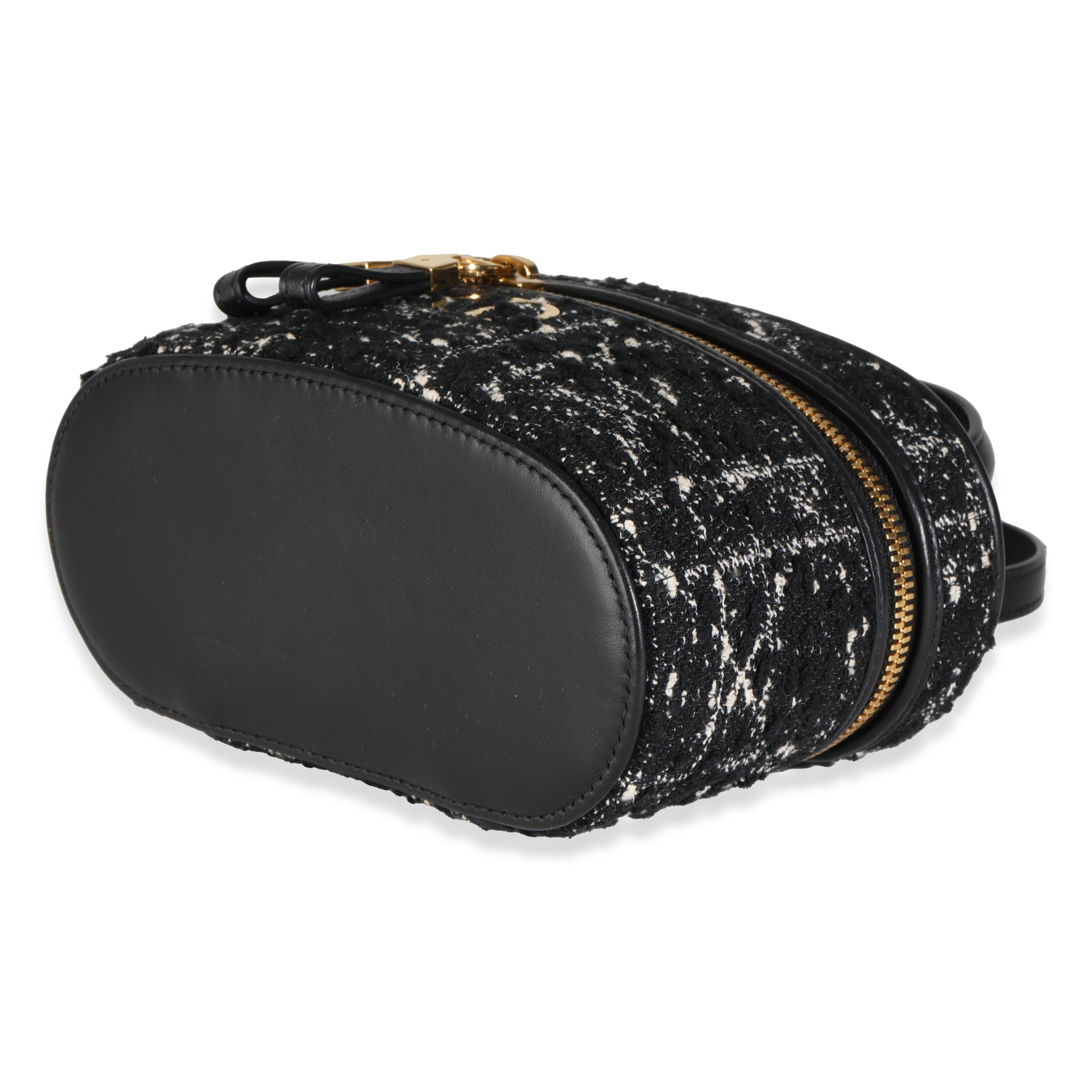 Christian Dior Black Gold Tweed Mini Caro Vanity 2