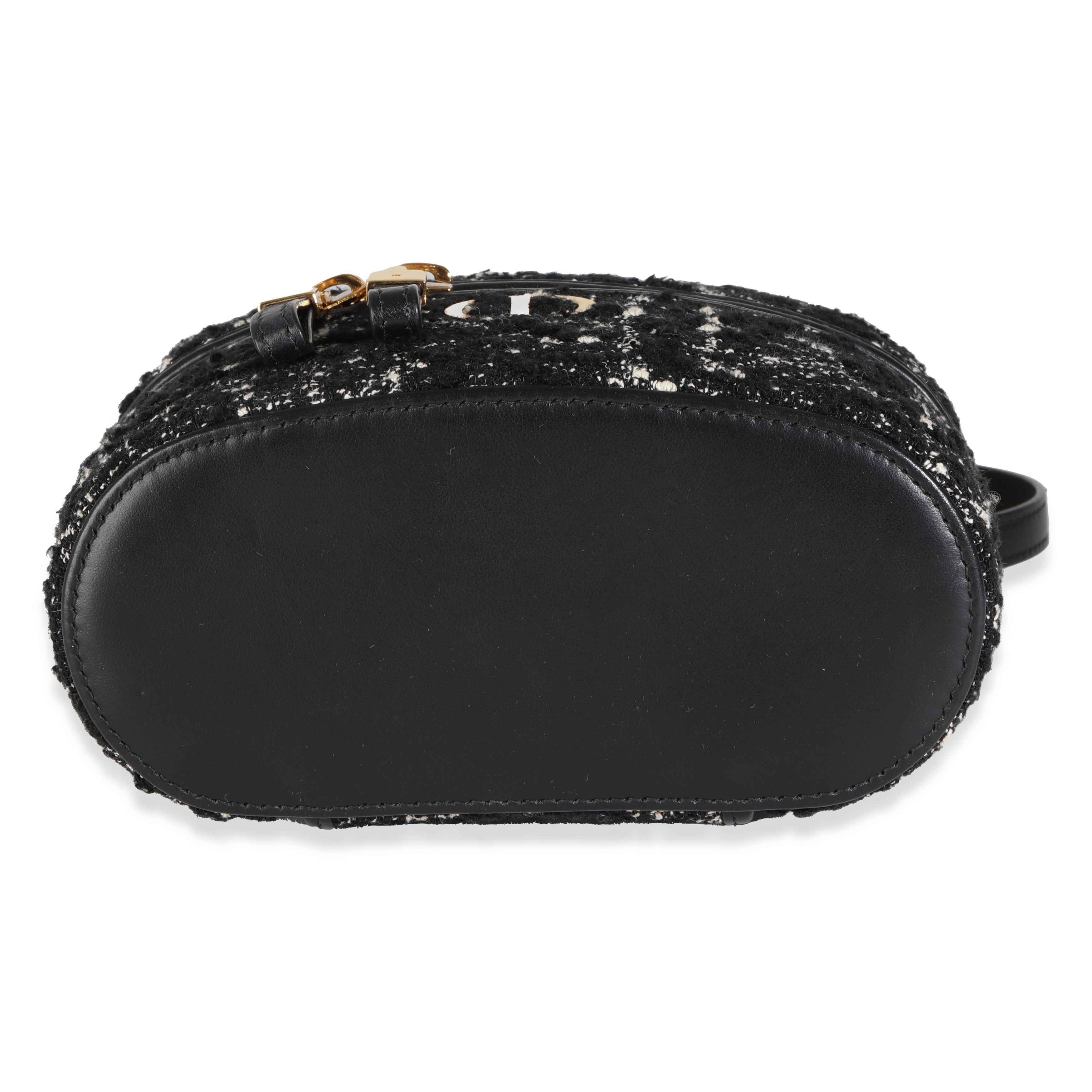 Christian Dior Black Gold Tweed Mini Caro Vanity 3