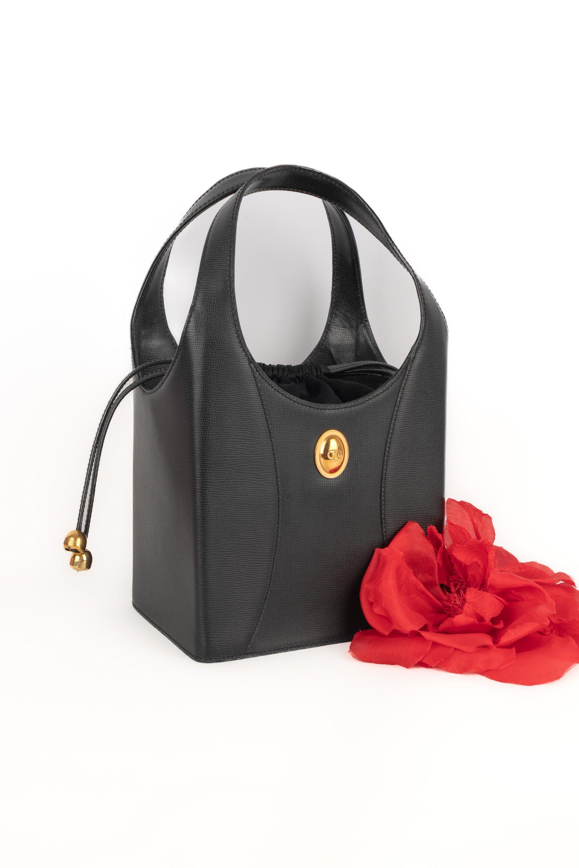 Christian Dior Black Grain Leather 'Box' Bag For Sale 7