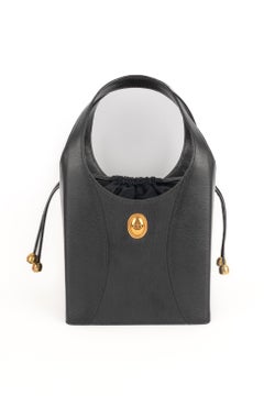 Antique Christian Dior Black Grain Leather 'Box' Bag