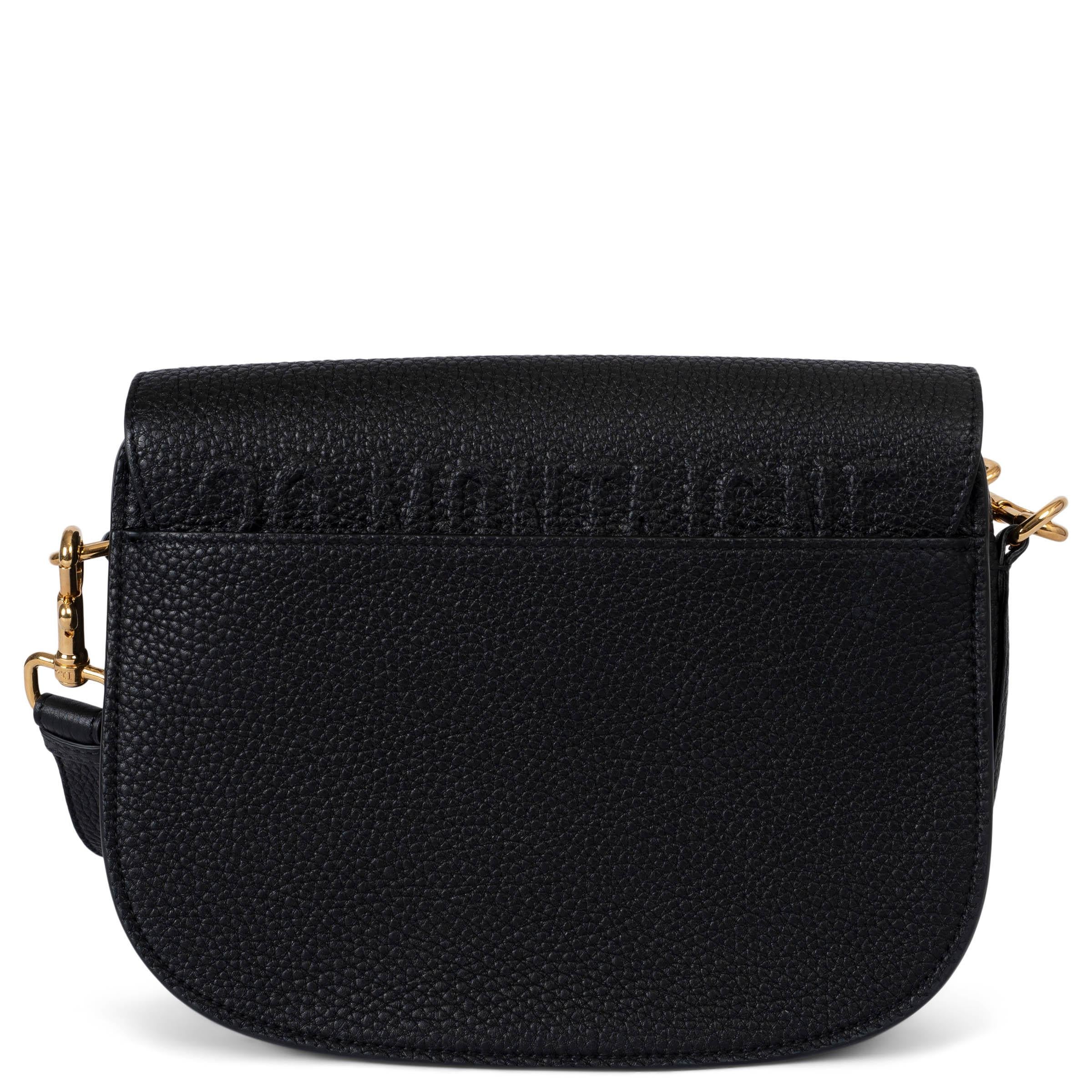 Black CHRISTIAN DIOR black grained leather BOBBY MEDIUM Crossbody Bag