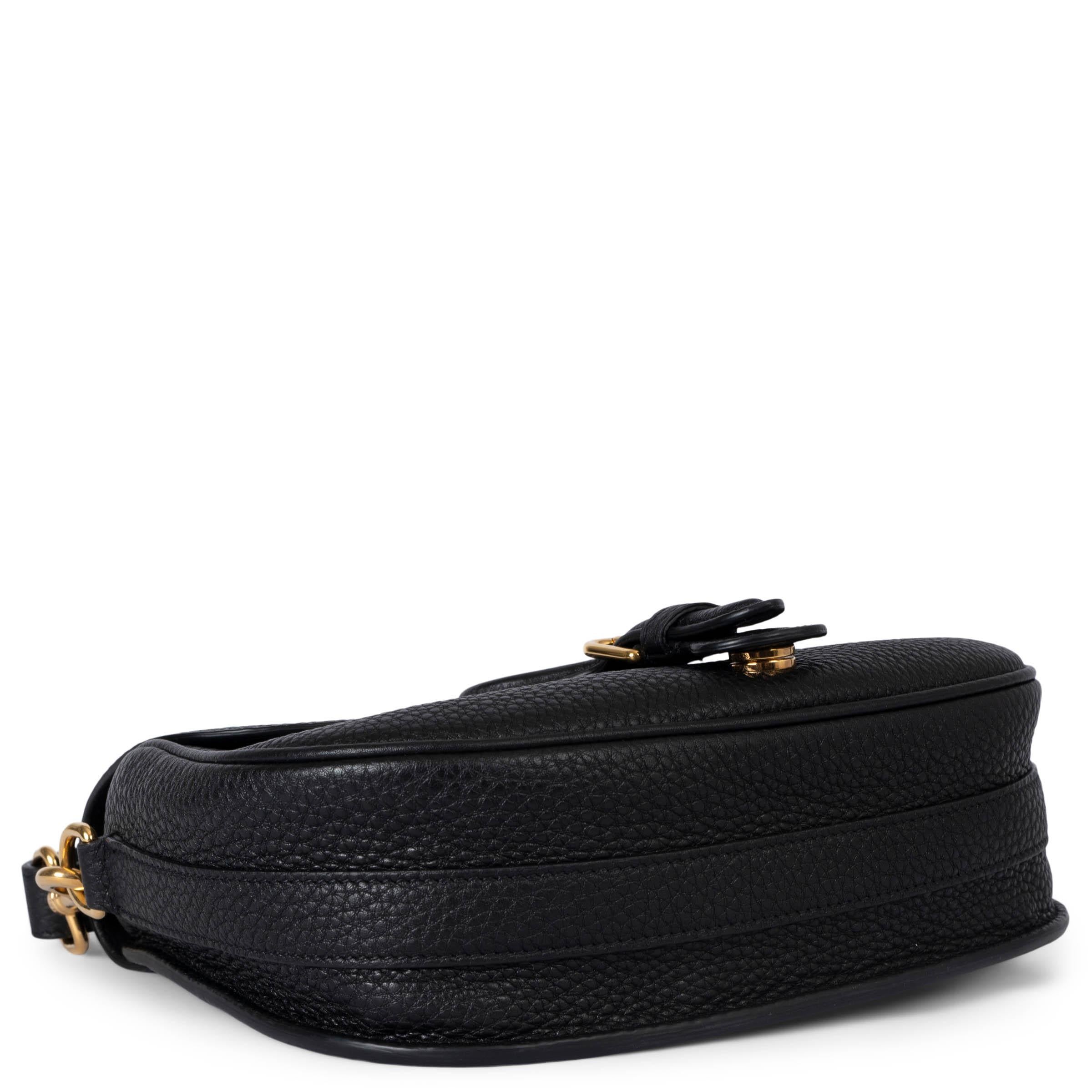 Women's CHRISTIAN DIOR black grained leather BOBBY MEDIUM Crossbody Bag