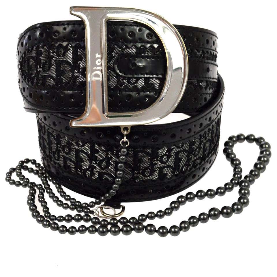 Christian Dior Black Gray Monogram Patent Bead Logo Silver CD Logo christian-dior-black-gray-monogram-patent-bead-logo-silver-cd-logo
