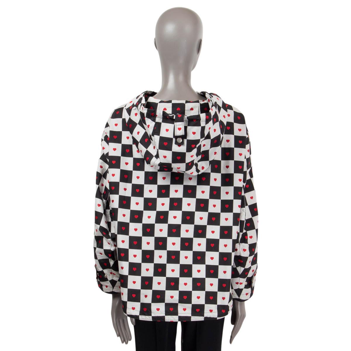 CHRISTIAN DIOR black grey 2021 DIORAMOUR HEARTS CHECK ANORAK Coat Jacket XS For Sale 1