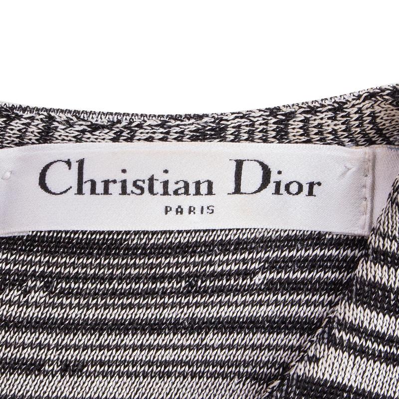 Women's CHRISTIAN DIOR black & grey viscose Sleeveless Bodycon Dress 34