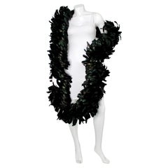 Christian Dior Black Iridescent Sequin Feather Boa circa 1980s