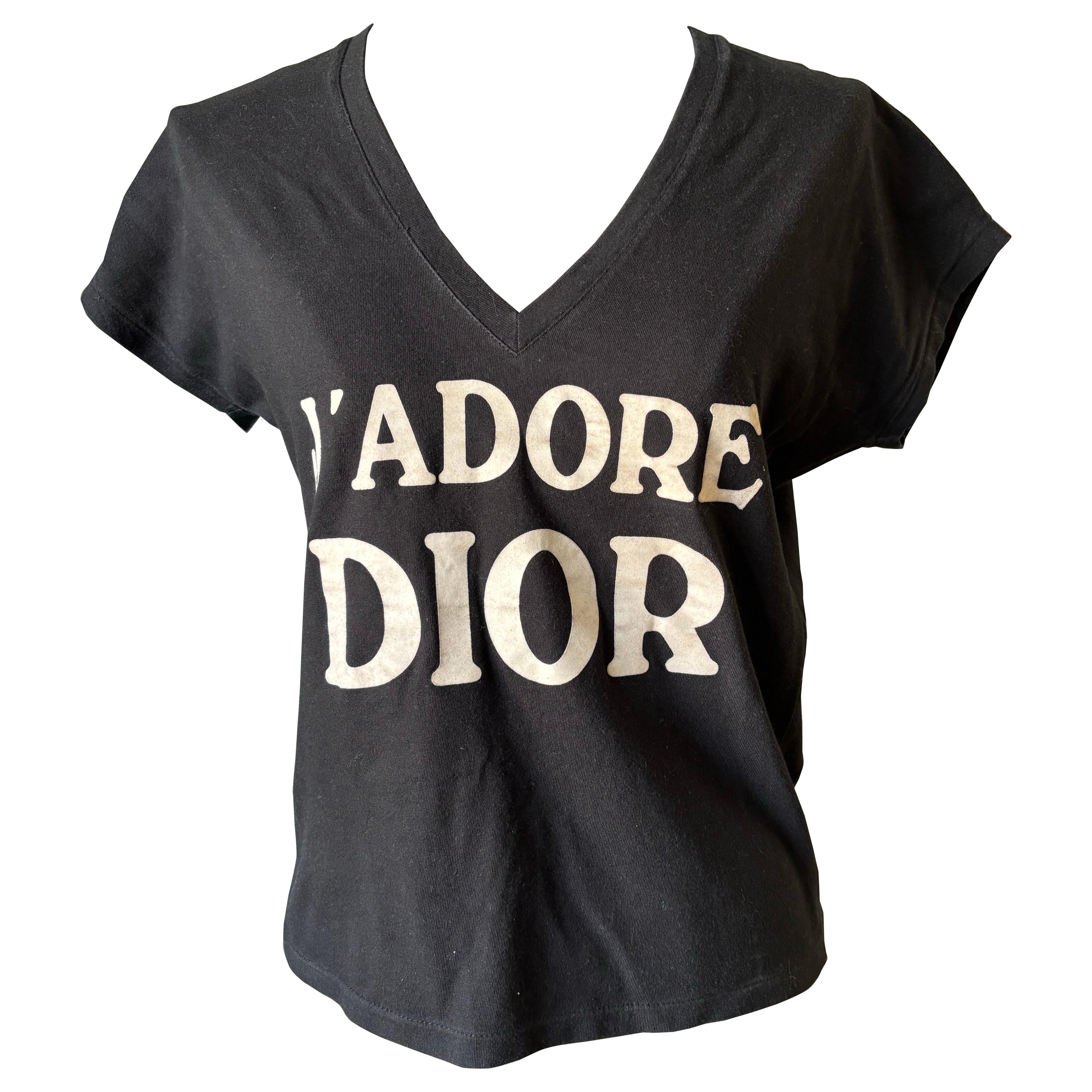 Christian Dior Black “J'Adore Dior” Cotton T-Shirt, circa 2000s
