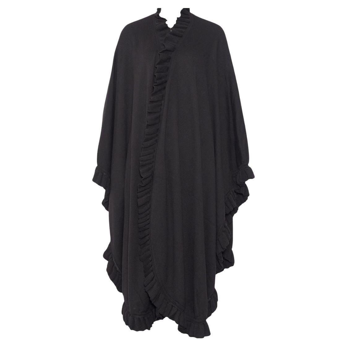 Christian Dior Black Knit Wool Blend Cape - 1980s/90s