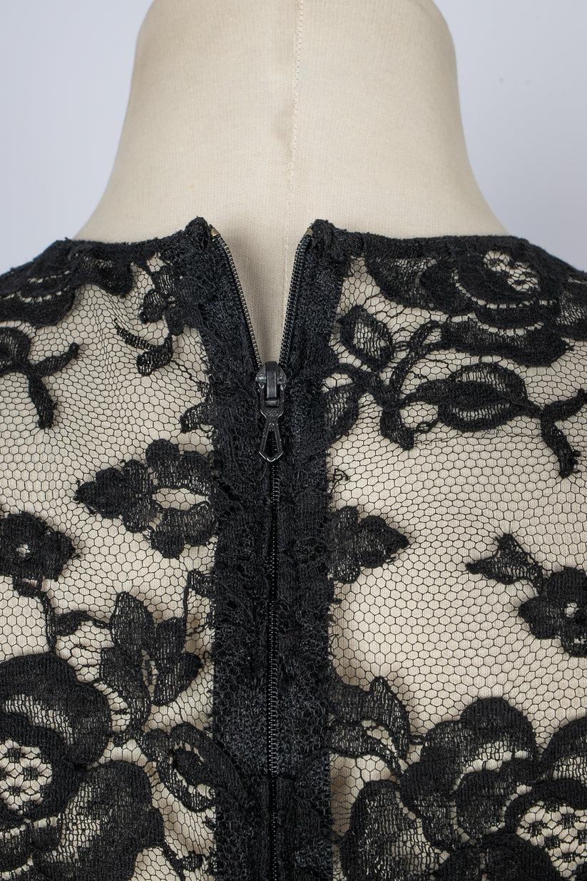 Christian Dior Black Lace Set In Excellent Condition For Sale In SAINT-OUEN-SUR-SEINE, FR
