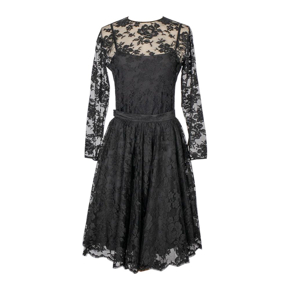 Christian Dior Conjunto de Encaje Negro