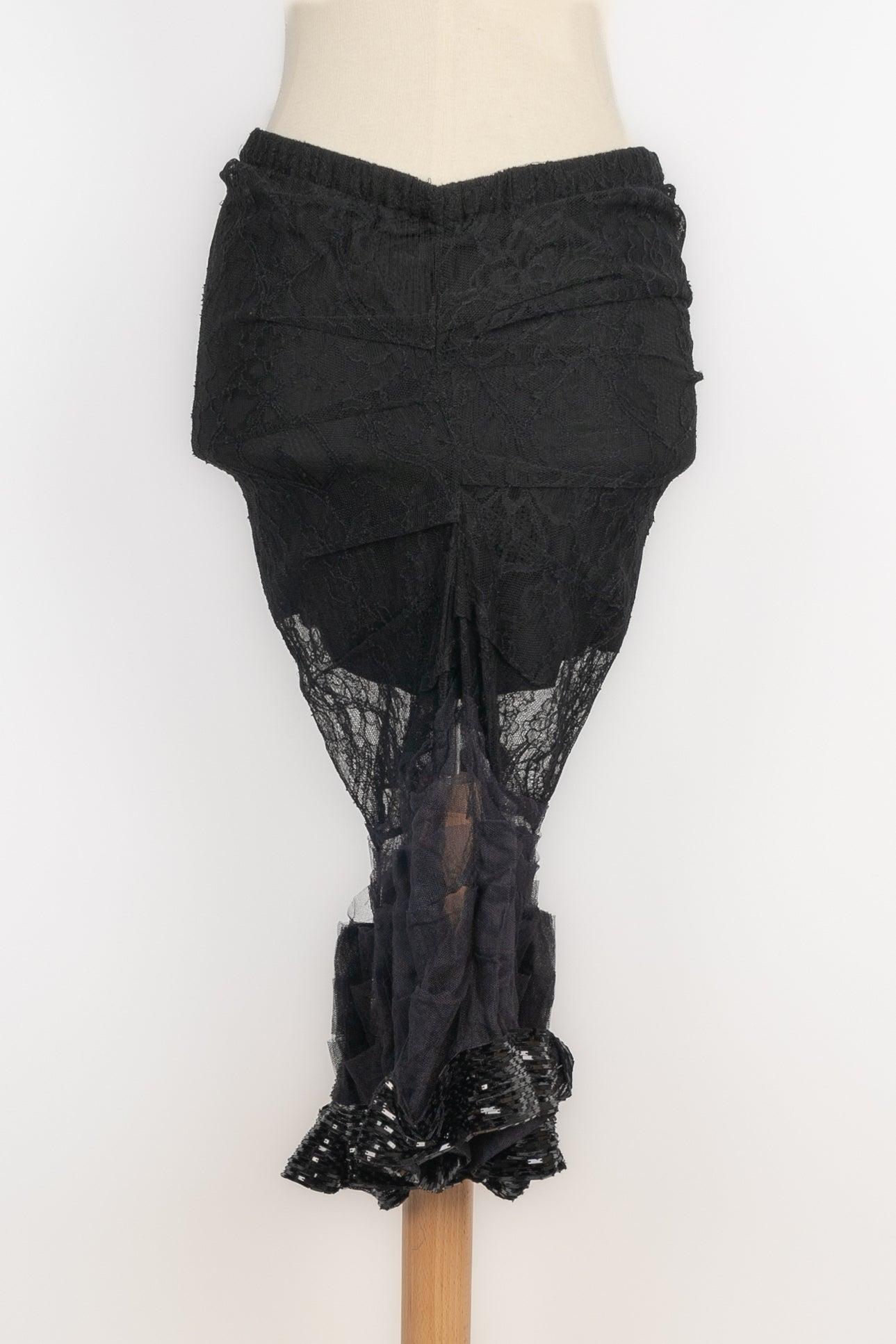 Women's Christian Dior Black Lace Skirt, 2003 For Sale