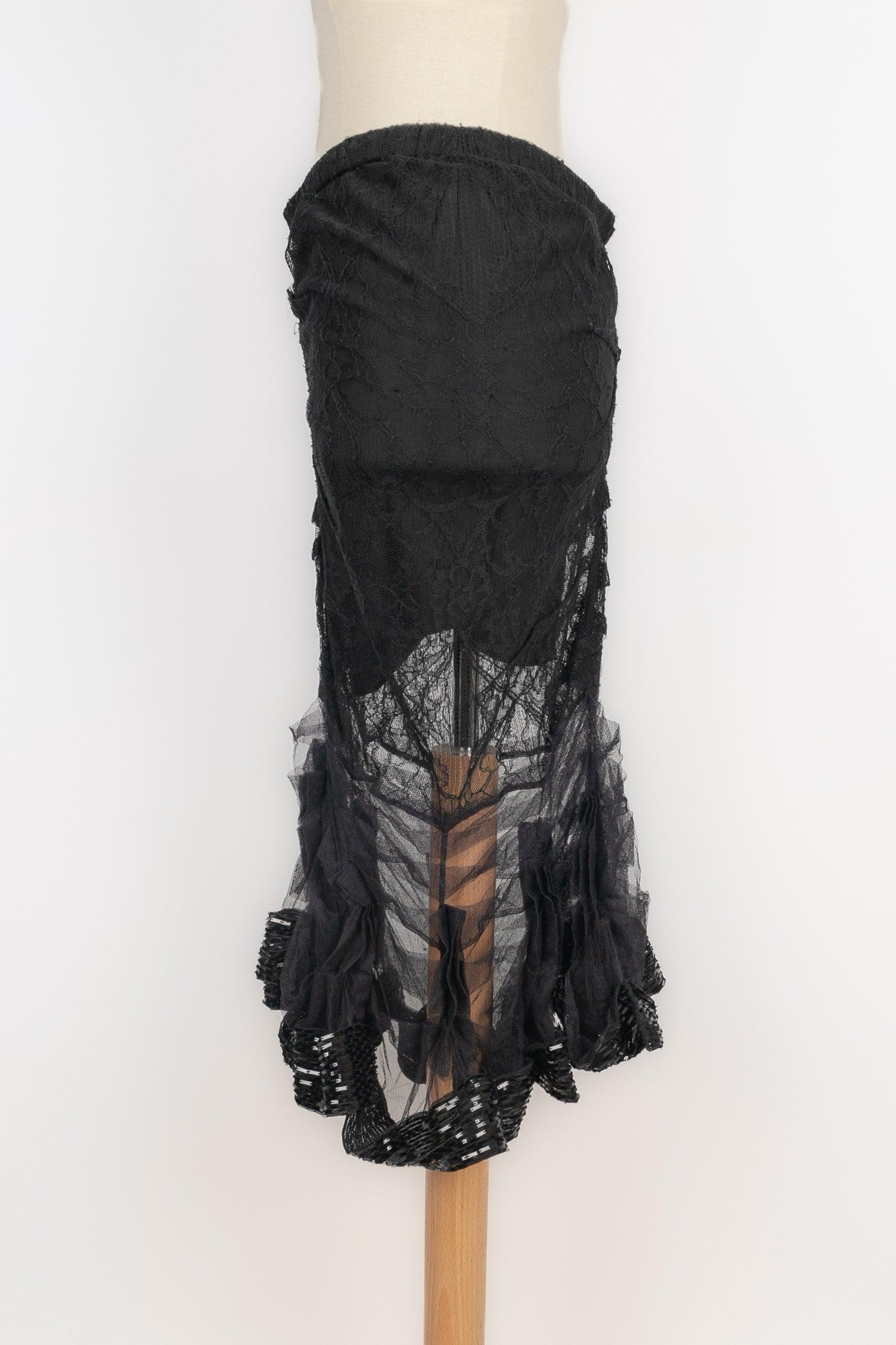 Christian Dior Black Lace Skirt, 2003 For Sale 1