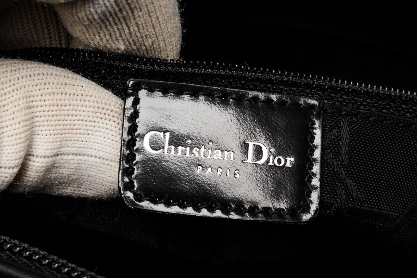 Christian Dior Black Lady Leather Handbag For Sale 2