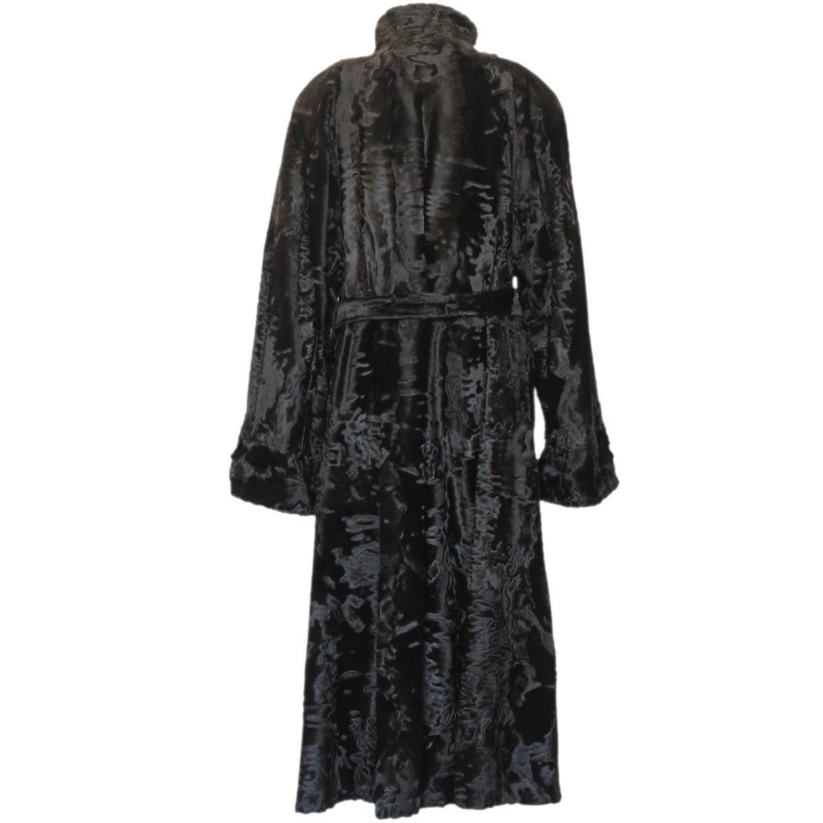 Christian Dior Black Lamb Fur Coat In Excellent Condition In Gazzaniga (BG), IT