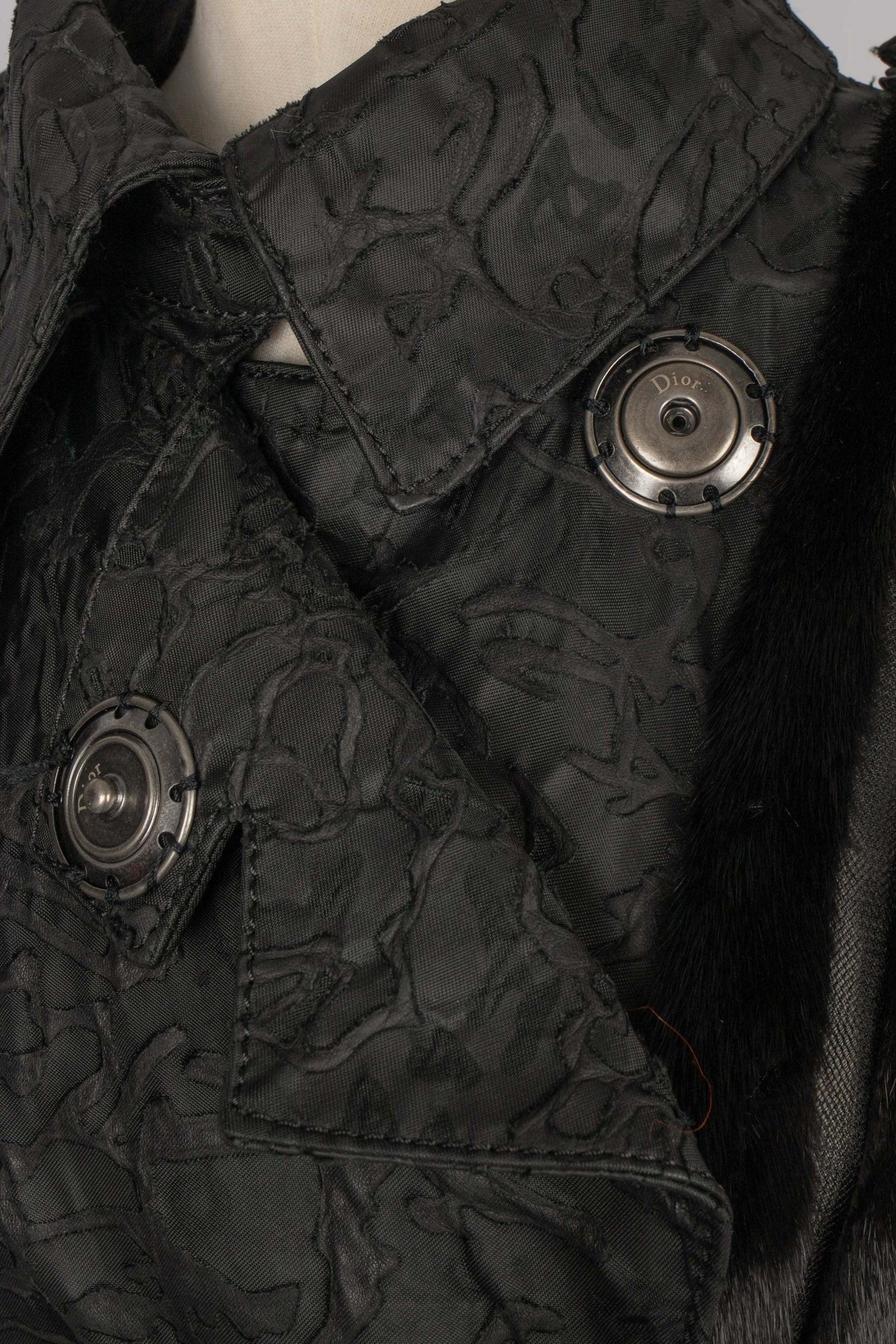 Christian Dior Black Lamb Leather Coat, 2006 6