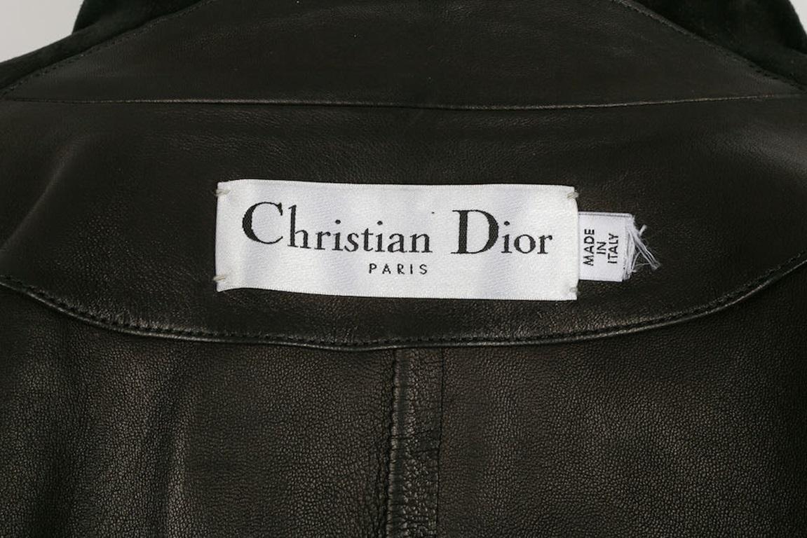 Christian Dior Black Lamb Leather Jacket For Sale 7