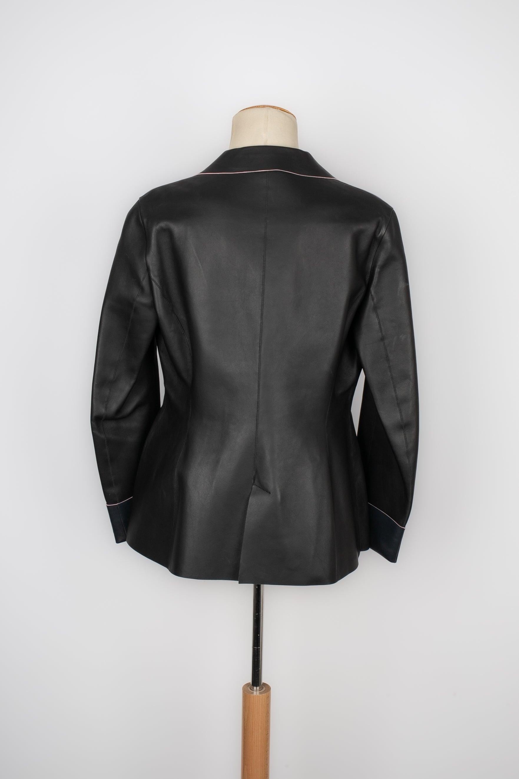 Christian Dior Black Lamb Leather Jacket In Excellent Condition For Sale In SAINT-OUEN-SUR-SEINE, FR