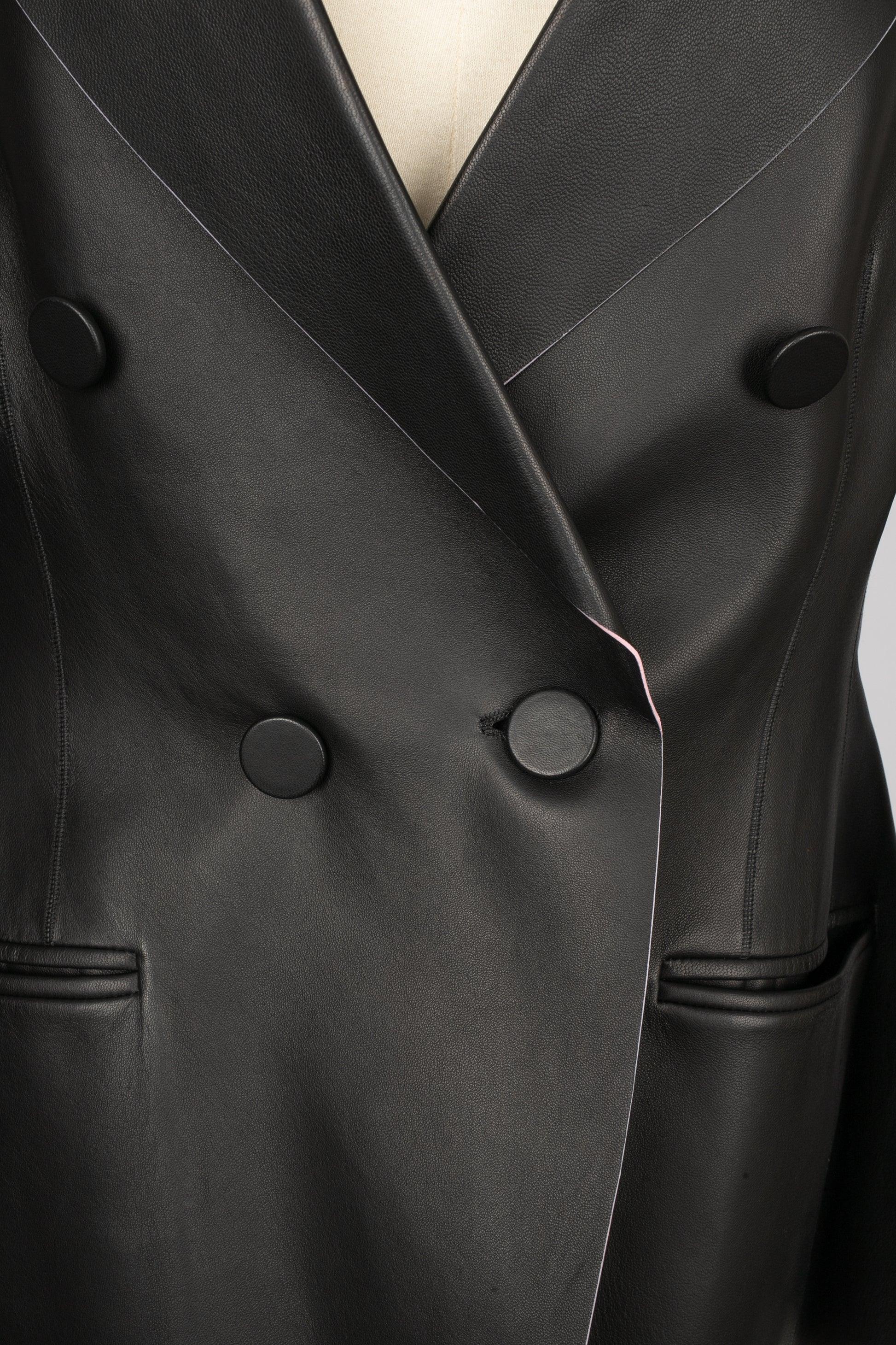 Christian Dior Black Lamb Leather Jacket For Sale 2