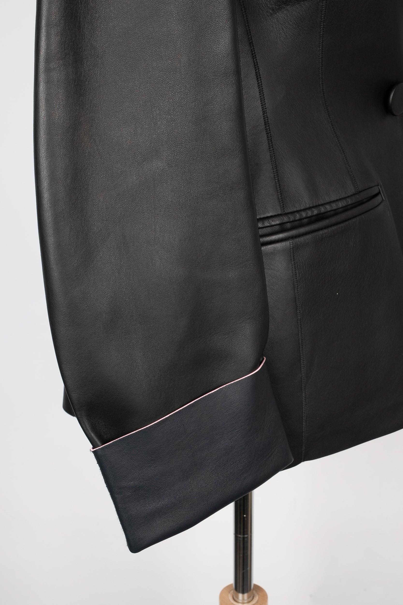 Christian Dior Black Lamb Leather Jacket For Sale 4