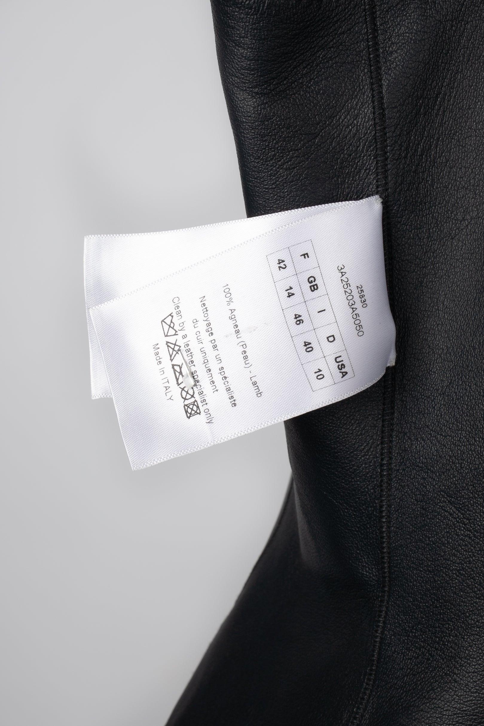 Christian Dior Black Lamb Leather Jacket For Sale 5